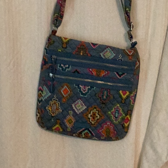 Vintage Vera Bradley triple zip hipster crossbody, painted medallions. Bag only. - Picture 2 of 6